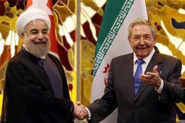 الرئيس الايراني الشيخ حسن روحاني يلتقي في كوبا الرئيس راوول كاسترو وشقيقه الزعيم فيدل كاسترو