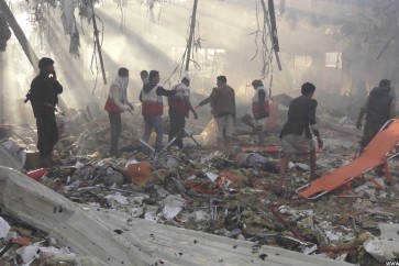 مجزرة القاعة الكبرى في صنعاء والتي ارتكبتها طائرات العدوان الاميركي السعودي