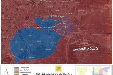 خريطة تظهر سيطرة الجيش السوري وحلفاؤه في على 65% من احياء شرق حلب