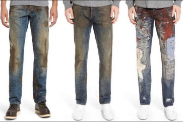 طراز جديد لسراويل جينز ملطخة بالوحل في مقابل 425 دولارا تشعل مواقع الانترنت