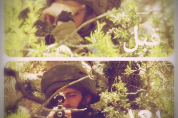 جندي صهيوني يوجه سلاحه باتجاه كاميرا المنار في مزارع شبعا