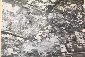 صورة للجامع النوري والمنارة الحدباء بعد تفجيرهما
