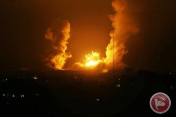 غارة  لطيران الاحتلال الاسرائيلي على قطاع غزة