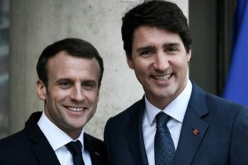 الرئيس الفرنسي ايمانويل ماكرون يلتقي رئيس وزراء كندا جاستن ترودو