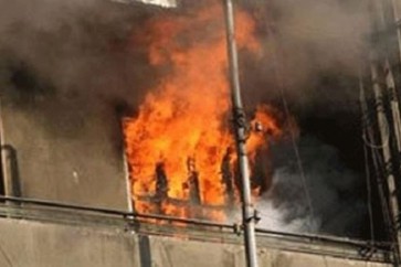 حريق في مبنى دندشلي في صيدا