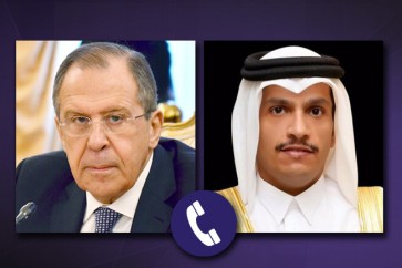 وزير الخارجية الروسي سيرغي لافروف ونظيره القطري محمد بن عبد الرحمن آل ثاني
