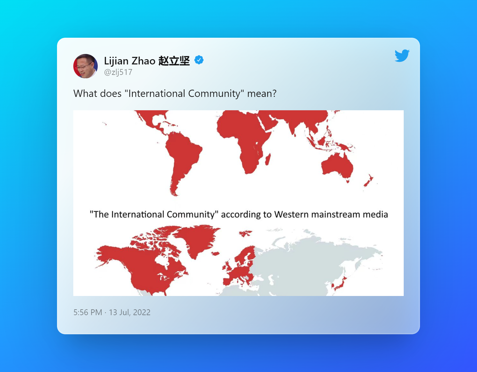 Tweet by Lijian Zhao 赵立坚(1)