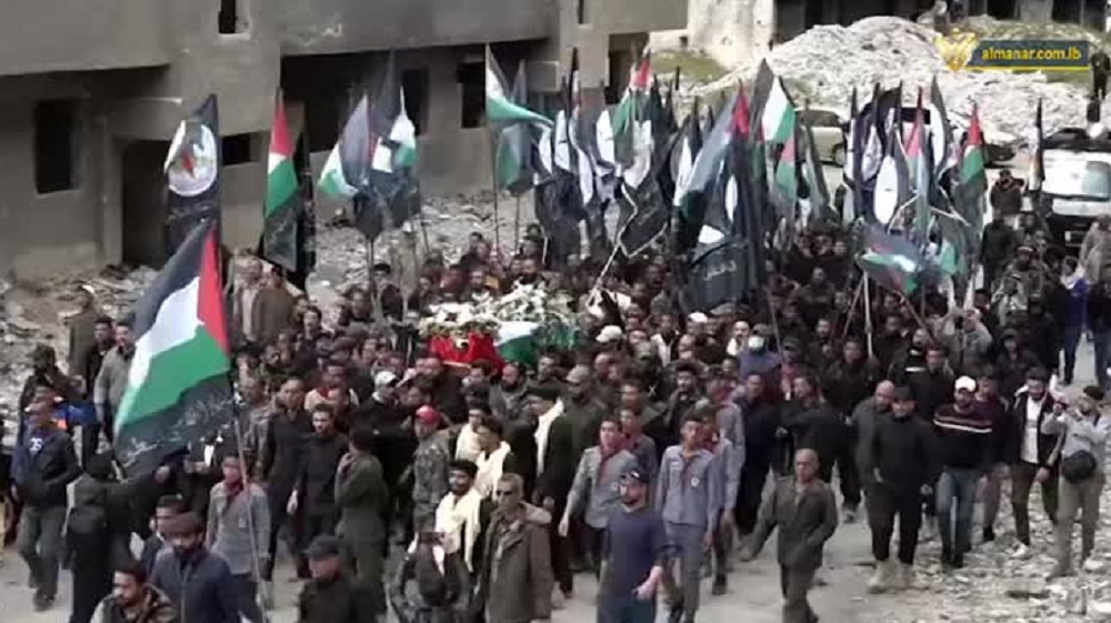 تشييع جثمان الشهيد علي الاسود في دمشق