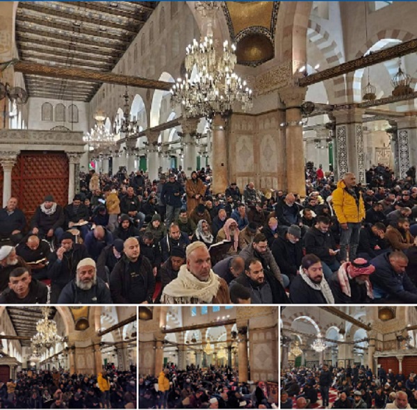 أجواء صلاة الفجر في المصلى القبلي بالمسجد الأقصى المبارك، باليوم العاشر من رمضان