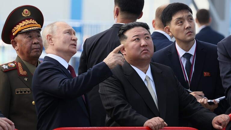 الرئيسان الروسي فلاديمير بوتين والكوري الشمالي كيم جونغ أون