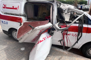 استهداف سيارة اسعاف فلسطينية