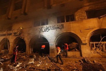 تدمير البنك الوطني الاسلامي في رفح