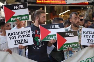 مظاهرة داعمة لفلسطين ضد العدوان عل غزة في قبرص