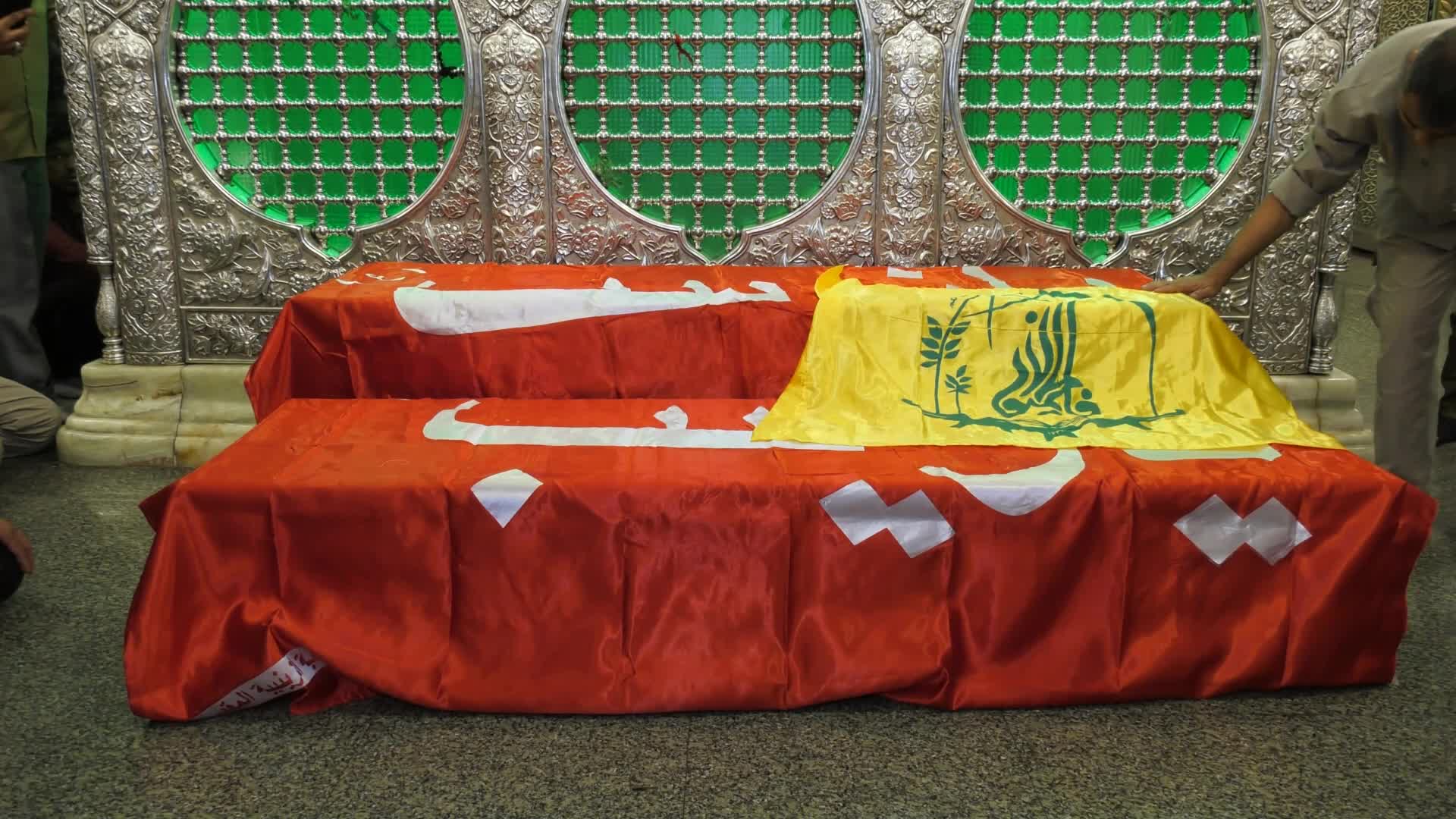 تشييع جثامين شهداء العدوان الإسرائيلي على ريف حلب في مقام السيدة زينب (ع) بدمشق