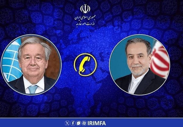 عراقجي يبحث هاتفيًا مع غوتيريش قضايا الجمعية العامة وجهود تعزيز السلام الدولي